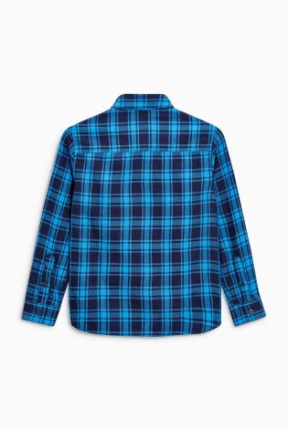 Blue Long Sleeve Check Shirt (3-16yrs)